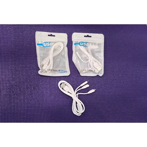 3 pcs Multi USB Charger Cable 3 in 1 Charging Cord Lightning Type C Micro Ends - Picture 1 of 4